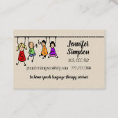 かわいい子ども漫画の持ち主スピーチの言葉 名刺 (正面)