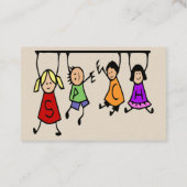 かわいい子ども漫画の持ち主スピーチの言葉 名刺 (裏面)