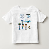 かわいい子ども漫画の警官(ファーストネーム) トドラーTシャツ (正面)
