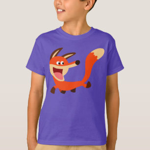 かわいい子ども漫画キツネTシャツ Tシャツ