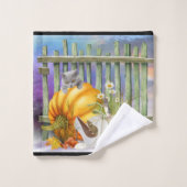 かわいい子ども物語かぼちゃパッチ バスタオルセット (ウォッシュタオル)