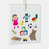 かわいい子ども玩具パターン セラミックオーナメント (右)