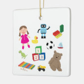 かわいい子ども玩具パターン セラミックオーナメント (左)