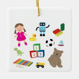 かわいい子ども玩具パターン セラミックオーナメント