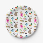 かわいい子ども玩具パターン ペーパープレート (正面)