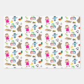 かわいい子ども玩具パターン ラッピングペーパーシート (正面)