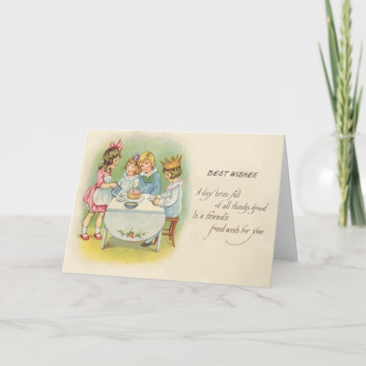 かわいい子ども誕生日パーティーケーキ カード (正面)