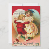 かわいい子ども踊りハート結婚式招待状 招待状 (正面)