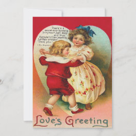 かわいい子ども踊りハート結婚式招待状 招待状