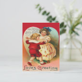 かわいい子ども踊りハート詩 ポストカード (スタンド正面)