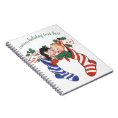 かわいい子ども連れのヴィンテージクリスマスストッキング ノートブック (右側)