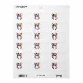 かわいい子ども連れのヴィンテージクリスマスストッキング ラベル (フルシート)