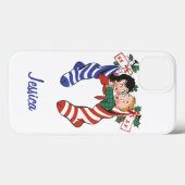 かわいい子ども連れのヴィンテージクリスマスストッキング Case-Mate iPhoneケース (裏面 (横))
