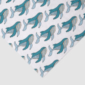 かわいい子ども達の青いクジラのパターン 薄葉紙 (詳細)