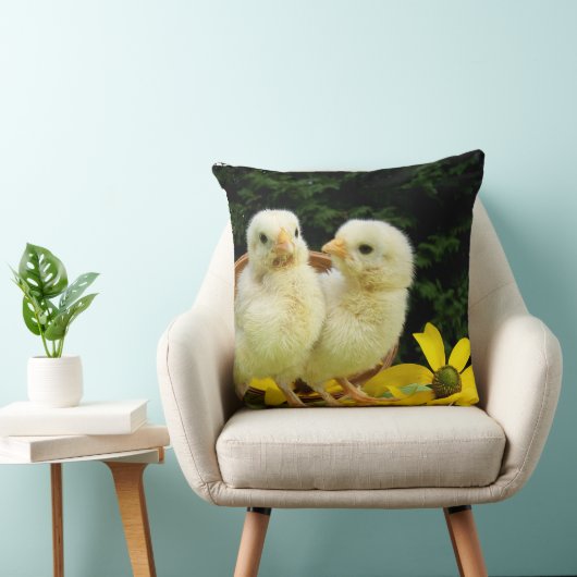 かわいい子ども2人 クッション (椅子)