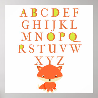 かわいい子どもABCキツネ ポスター