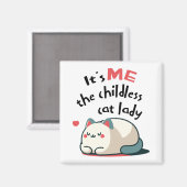 かわいい子なし猫婦人 マグネット (正面/裏面)
