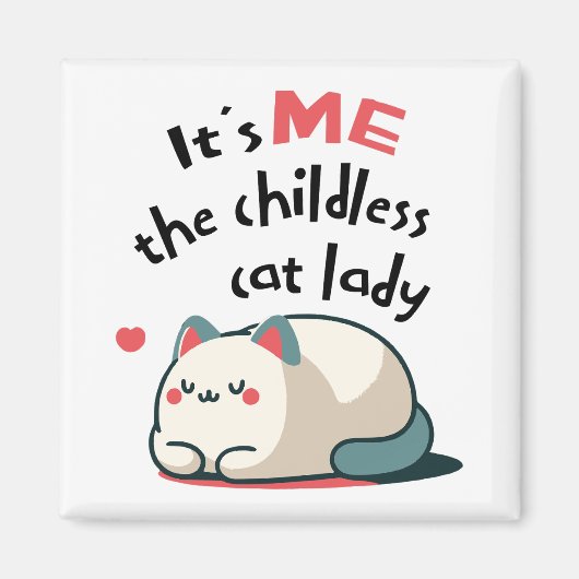 かわいい子なし猫婦人 マグネット (正面)