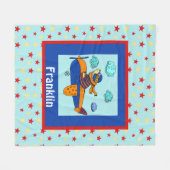 かわいい子のアビエパーソナライズされたーター・ベア フリースブランケット (正面(横))