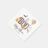 かわいい子のハッピーハローウィン猫たち幽霊たちカボチャ スタンダードカクテルナプキン (角)