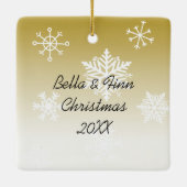 かわいい子の写真クリスマス セラミックオーナメント (裏面)