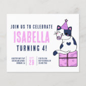 かわいい子の誕生日パーティーへの招待 (正面)