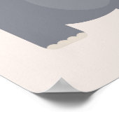 かわいい子の象とハートのカスタマイズ可能な名前 ポスター (角)