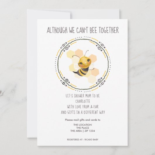 かわいい子は一緒にメールで赤ちゃんシャワー 招待状 (正面)