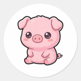 かわいい子ぶたクラシックステッカー ラウンドシール