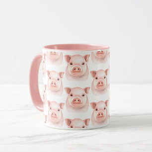 かわいい子ぶた ピンク色のブタ 農場 田舎 マグカップ