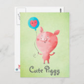 かわいい子ぶた ポストカード (正面/裏面)