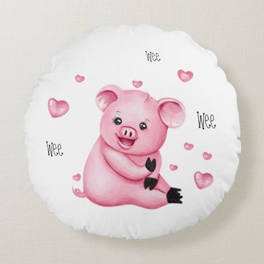 かわいい子ぶた ラウンドクッション (正面)