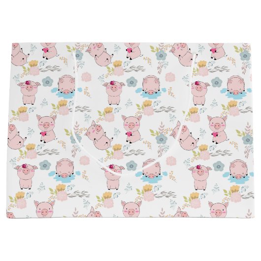 かわいい子ぶた ラージペーパーバッグ (正面)