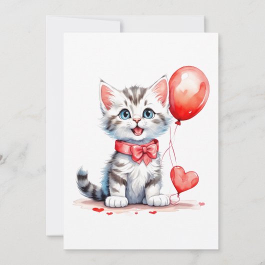 かわいい子よくはしゃぐネコの誕生日パーティー 招待状 (裏面)