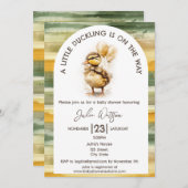 かわいい子アヒルが道に入男女兼用る 招待状 (正面/裏面)