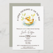 かわいい子アヒルが道に入男女兼用る 招待状 (正面/裏面)