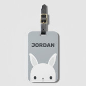 かわいい子ウサギのパーソナライズされた名前 ラゲッジタグ (正面縦)