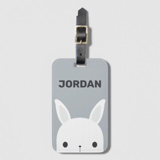 かわいい子ウサギのパーソナライズされた名前 ラゲッジタグ (正面縦)