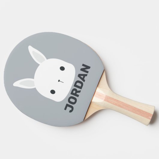 かわいい子ウサギのパーソナライズされた名前 卓球ラケット (横)