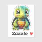 かわいい子ガメの動物の漫画|過去記事 シール (シート)