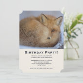 かわいい子ギツネの丸くなった誕生日パーティー 招待状 (スタンド正面)