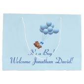 かわいい子クマと風船をテーマにした抱き枕 ラージペーパーバッグ (裏面)