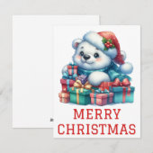 かわいい子グマのクリスマスカード シーズンカード (正面/裏面)