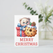 かわいい子グマのクリスマスカード シーズンカード (スタンド正面)