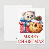 かわいい子グマのクリスマスカード シーズンカード (正面/裏面)