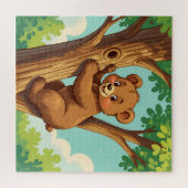 かわいい子グマの木登り ジグソーパズル (横)