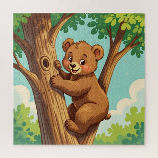 かわいい子グマの木登り ジグソーパズル (縦)
