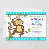 かわいい子ザル 招待状 (正面)