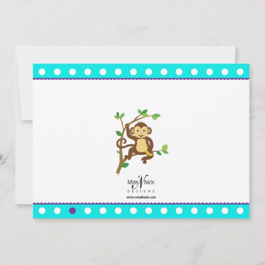 かわいい子ザル 招待状 (裏面)