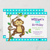 かわいい子ザル 招待状 (正面/裏面)
